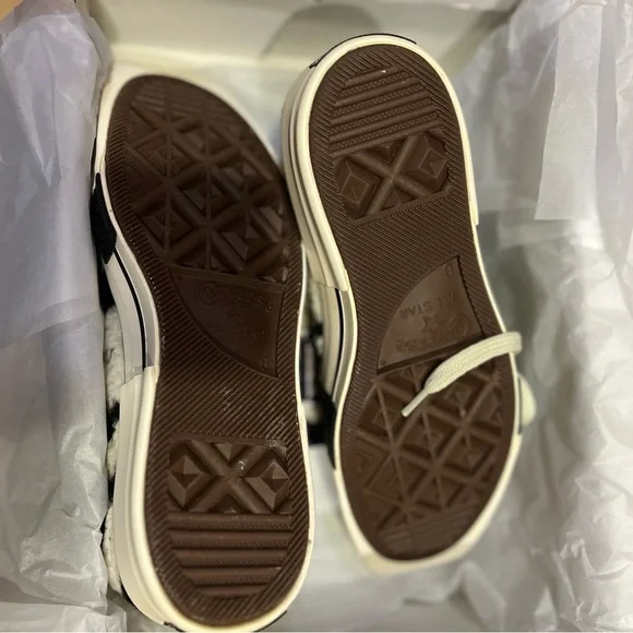 Converse Women's Black and White Furry High-Tops - Picture 9 of 11